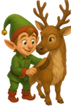 Reindeer Preparing Elf